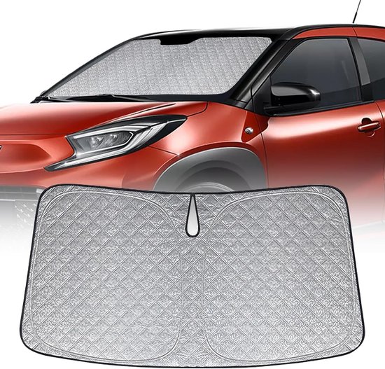 Thijox - Opvouwbaar Zonnescherm voor Voorruit Toyota Aygo X 2022-2025 - Blokkeert 99% UV-straling - Houdt Auto Koel - Ideaal voor Zomer en Reizen