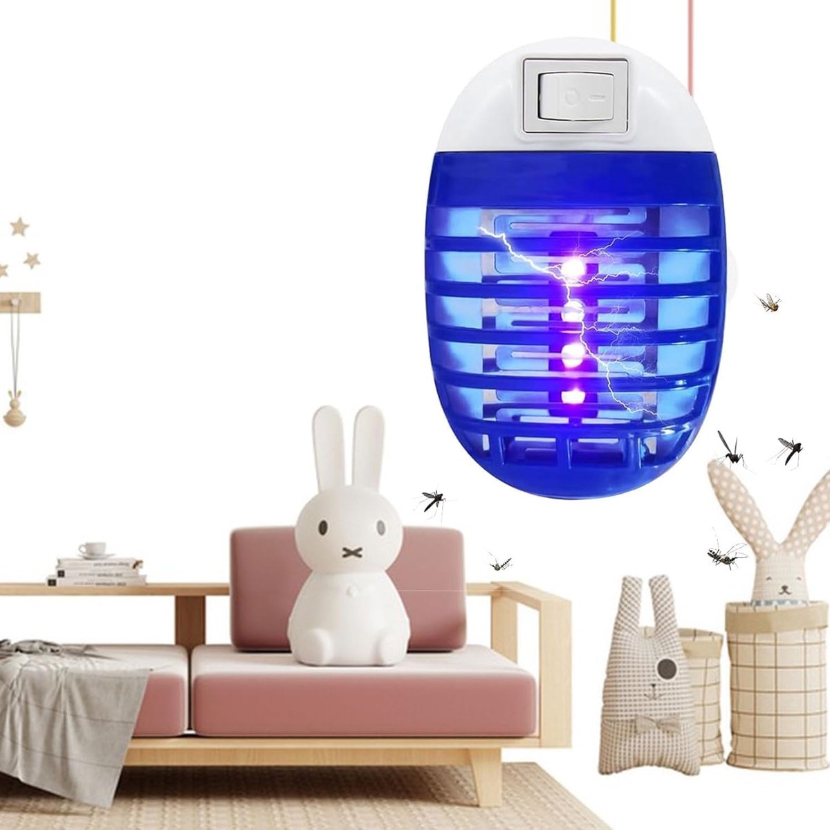 SnelShoppen - Elektrische Insectenverdelger, UV Muggenlamp, Intelligente Insectenval voor Binnen en Buiten, Blauw, Effectieve Muggenbestrijding, Ideaa