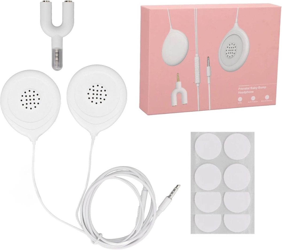 Draadloze Buik Speakers voor Zwangere Vrouwen, Muziek Splitter en Hoofdtelefoon voor Moeders, Perfect voor Ontspanning en Verbinding met de Baby