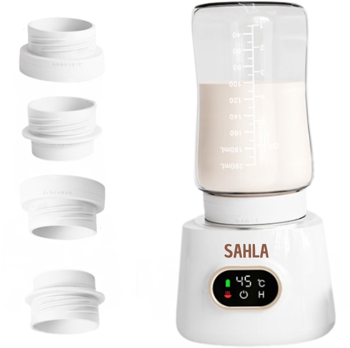 SAHLA Draadloze Flessenwarmer - Draagbaar Flesverwarmer - Binnen 3min warm