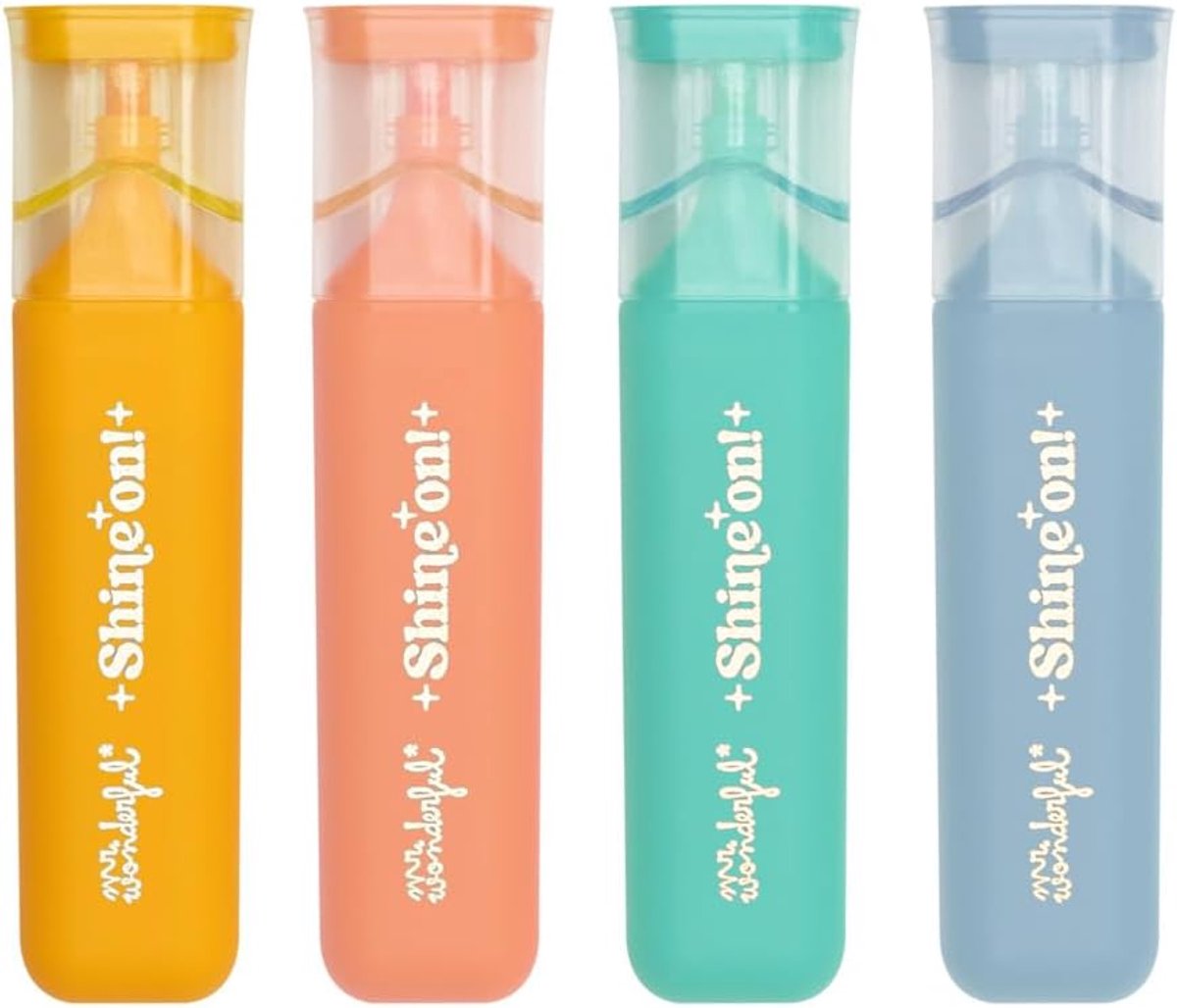 SnelShoppen - Set van 4 Glitter Markeer Stiften - Glitterinkt in Geel, Groen, Roze en Blauw - Perfect voor Creatief Schrijven, Notities, Feestjes en S