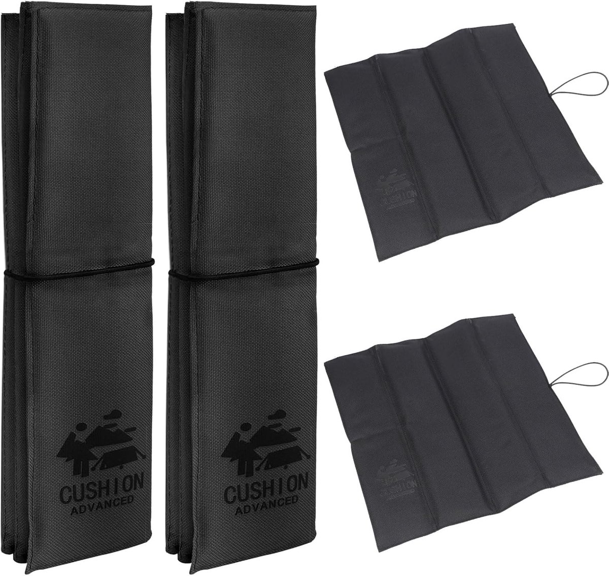 Outdoor Kussens - Zitmat Set - Comfortabel Zitten - Waterdicht & Wasbaar - Set van 2 - Zwart