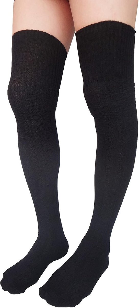 Dikke, Warme Overknee Kousen voor Dames en Meisjes - Gebreide Katoenen Kniekousen voor Comfort en Stijl