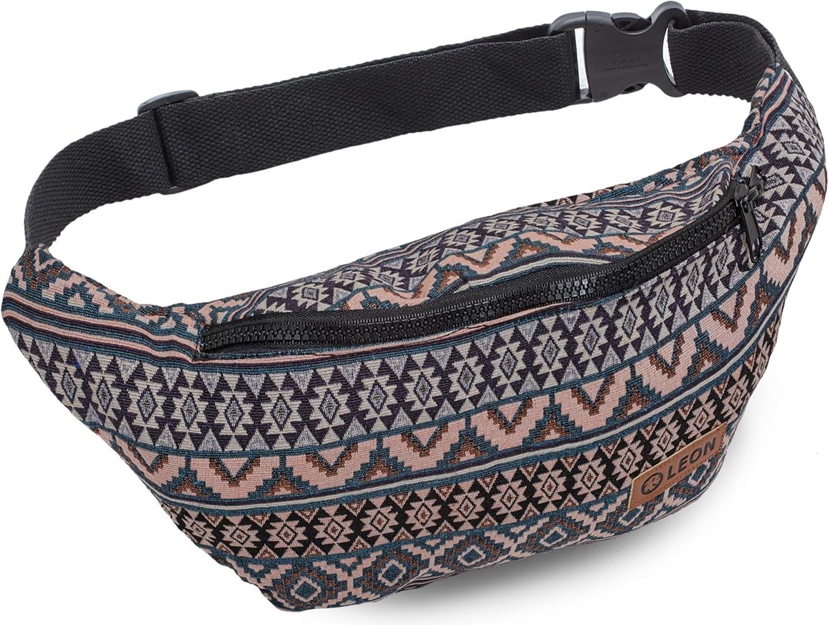 Thijox - Heuptas, Fanny Pack, Buiktas, 100% Katoen, Boho Hippie Tribal Style, Voor Dames en Heren, Unisex, Ideaal voor Feest, Camping, Reizen