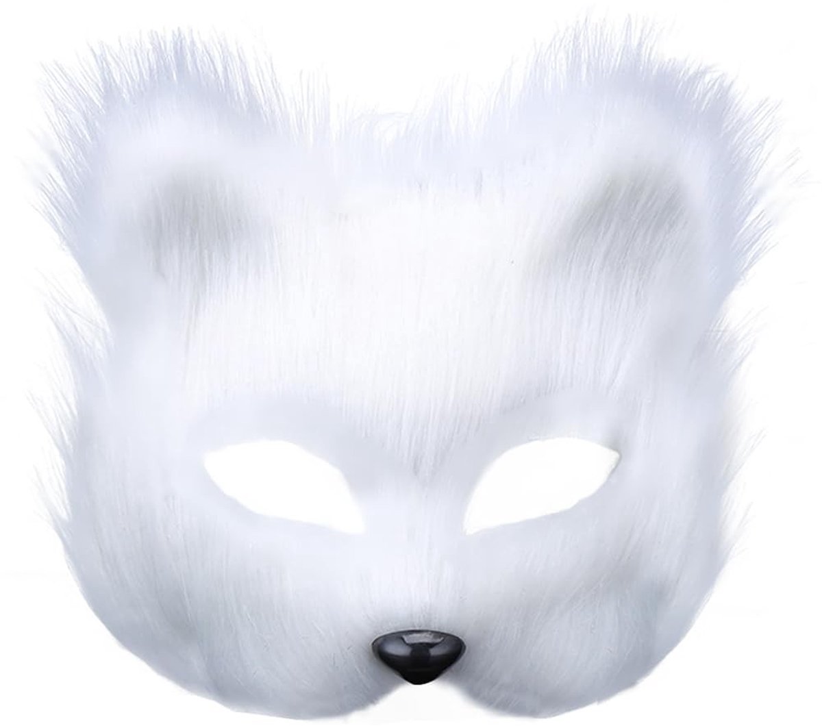 Dailygoods - White Fox Gezichtsmasker - Halloween Maskerade met Imitatiebont