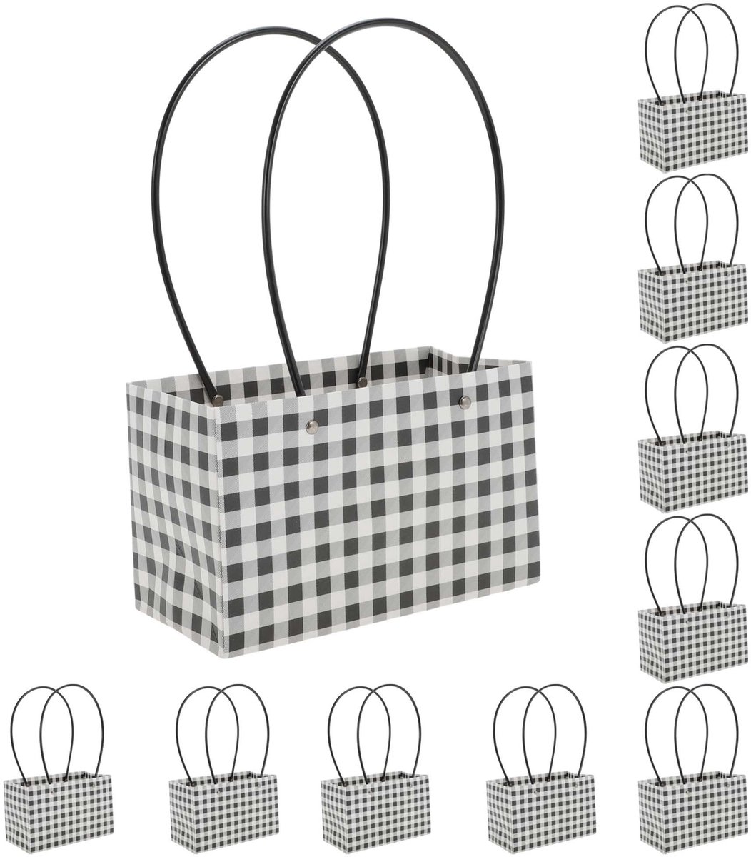 Dailygoods- Boeketzakjes 10 stuks - Geschenktas met handgrepen - Bloemenzakken - Herbruikbaar - Duurzaam - 22 x 10 x 13 cm - Geschenkzakjes