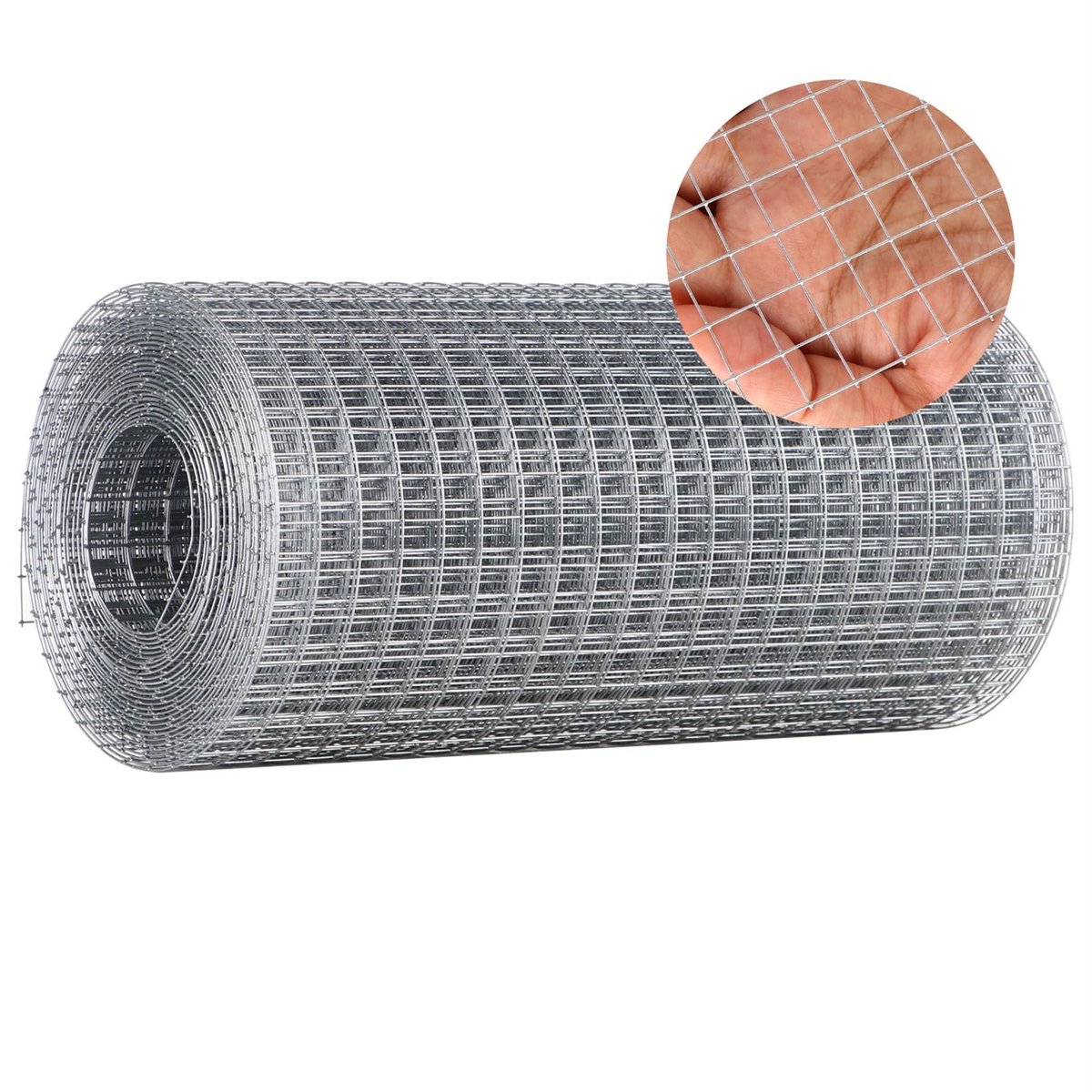 Dailygoods- Draadgaas Fijnmazig - Verzinkt - 200 mm x 6 m - Metalen Rooster - Konijnenomheining - Plantenbescherming - Eenvoudig Bijsnijden - Gaas
