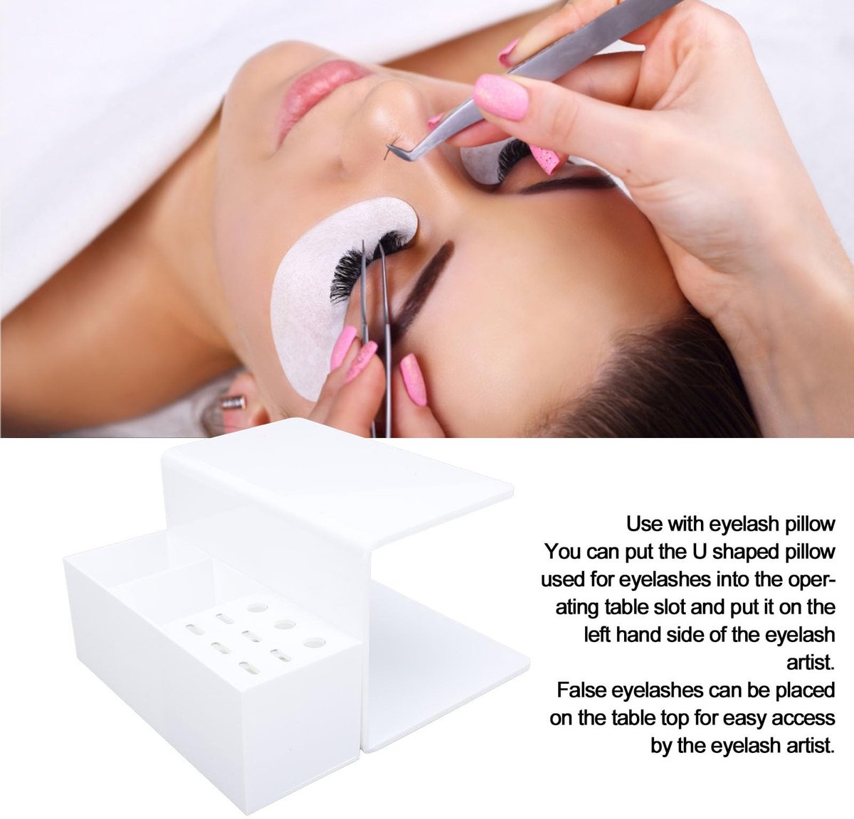 Dailygoods- Wimperorganizer Premium Kwaliteit - Wimperaccessoires - Wimperverlengingsbenodigdheden - 3 Ronde Gaten - 6 Platte Gaten - Ondersteunt Pincetten - Wimperhouder