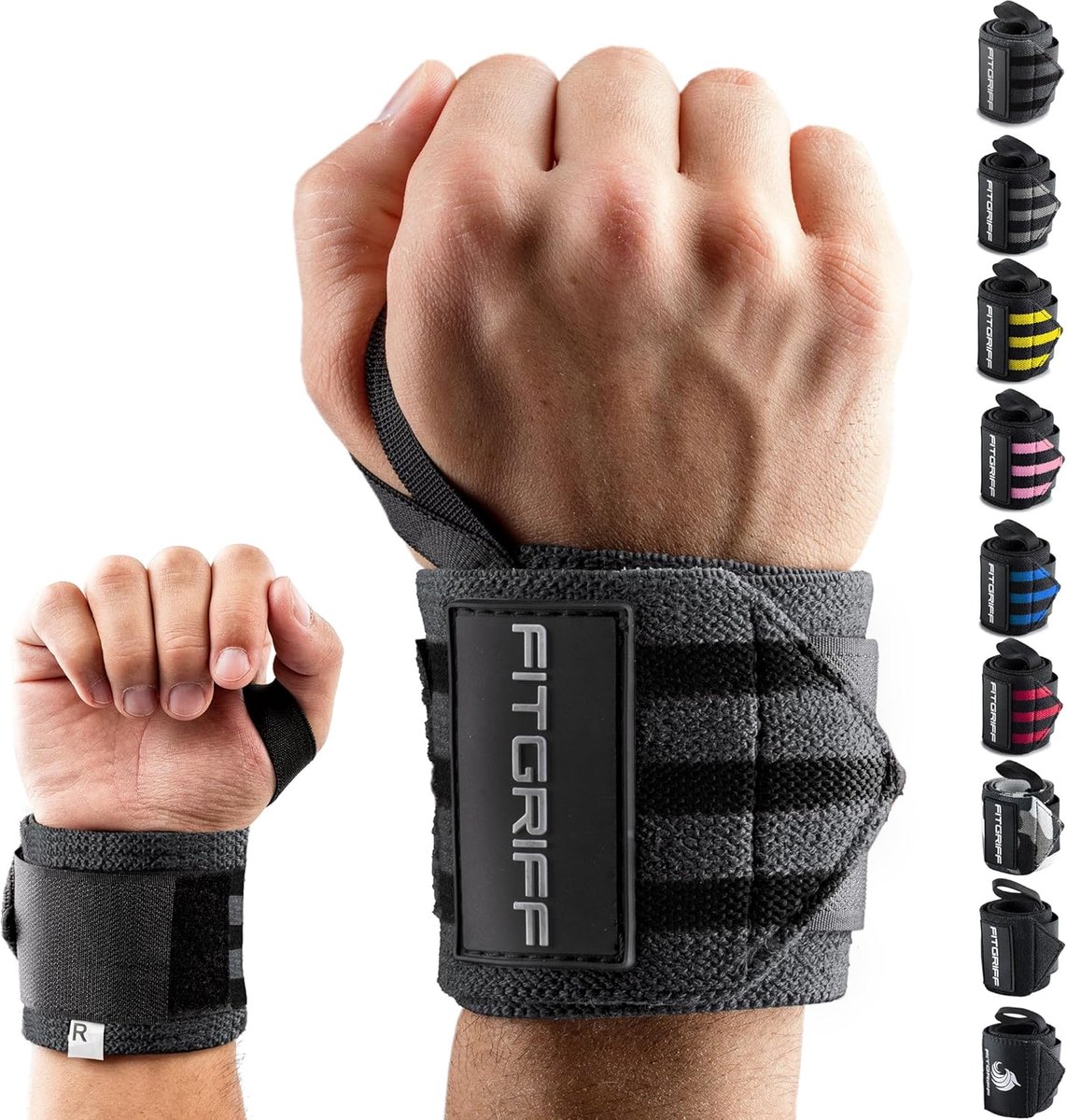 Thijox - Fitgriff® Polsbanden Fitness 45cm - Krachttraining Polswraps voor Gewichtheffen, Bodybuilding, Duurzaam met Klittenbandsluiting
