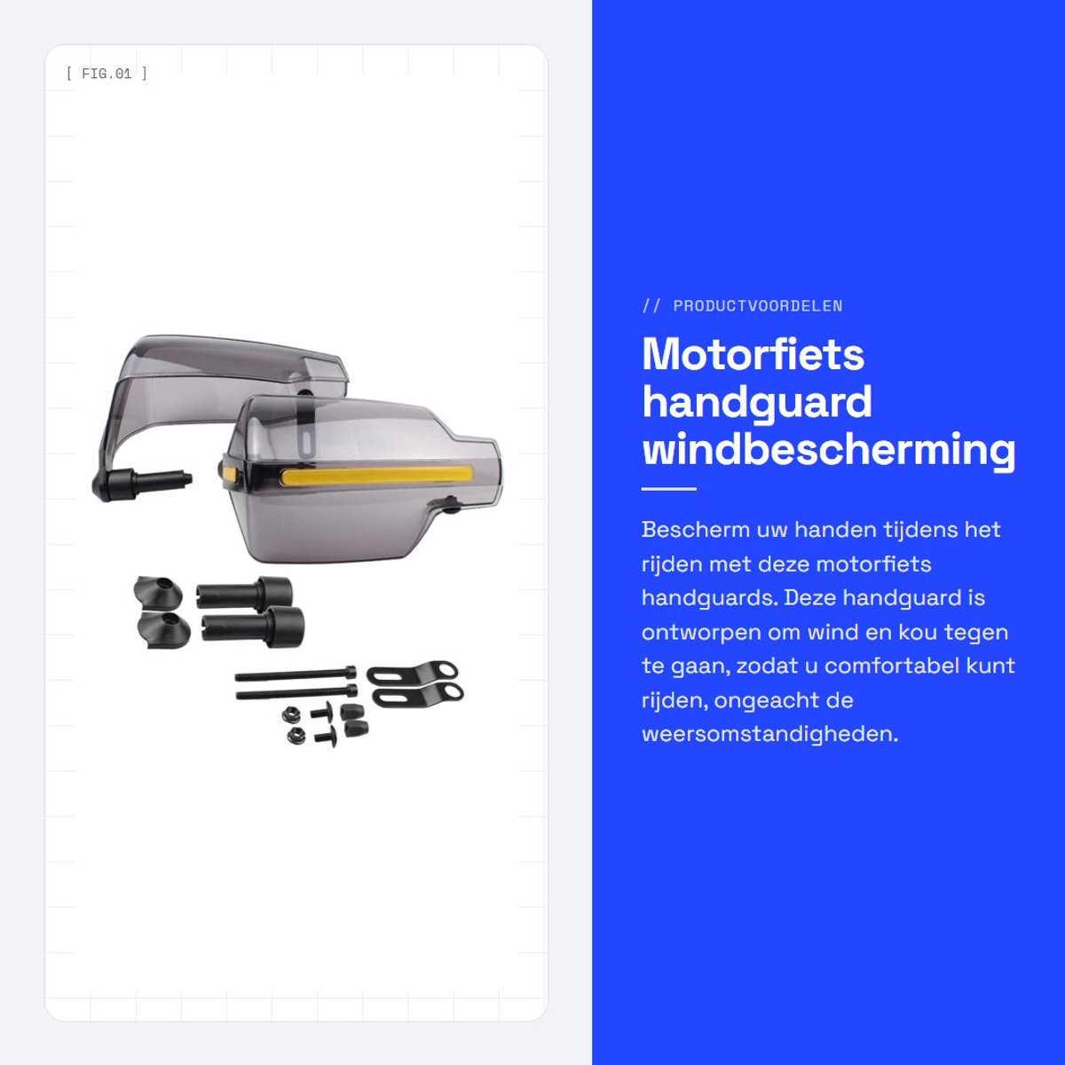 Dailygoods- Handguard Slijtvast - Motorfiets Handbescherming - Windbescherming - Handvat Protector - Accessoires - Hoogwaardig PC Materiaal