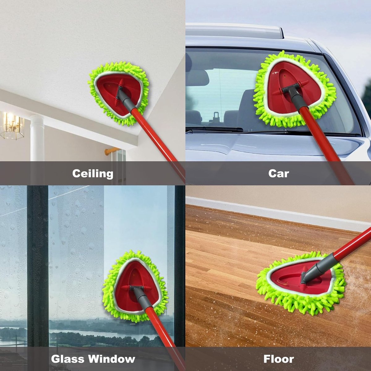 Thijox - Reserveovertrek Vloerwisser Microvezel 4 Stuks - Vervangende Kop Voor Vileda Turbo Easywring&Clean - Hoog Absorberend Micro-chenille Materiaa