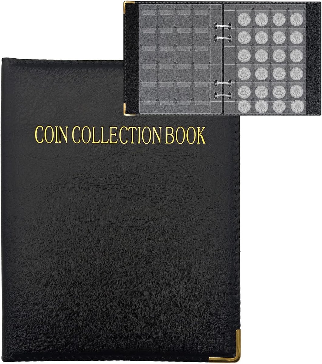 Thijox - Muntenmap Verzamelalbum 480 Vakken - Muntenopslag voor Verzamelmunten, 20 Pagina's, Ideaal voor Muntencollectie, Gebruiksvriendelijk, Perfect