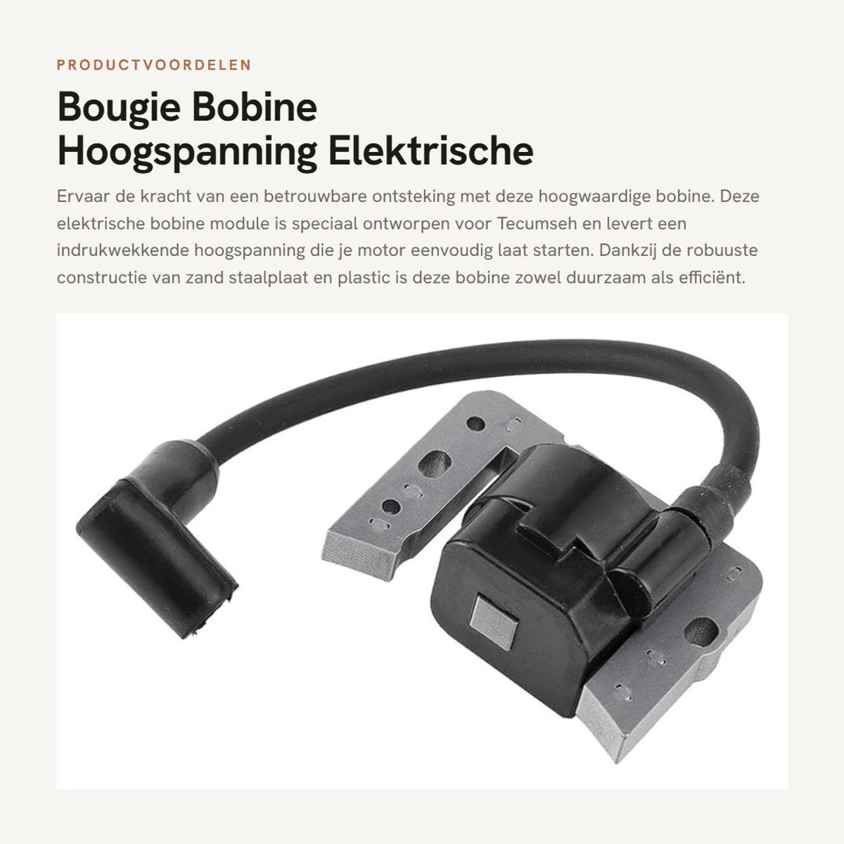 Dailygoods - Bougie Bobine Hoogspanning - Elektrische Bobine Module - Verhoogde Ontstekingsenergie - Zand Staalplaat en Plastic - Geschikt voor Tecums...