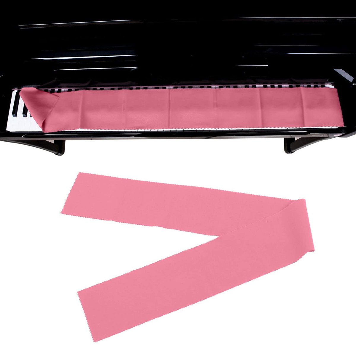Dailygoods - Piano Toetsenbord Cover - Zacht Katoen - Stofdicht en Beschermend - Roze - Accessoire voor Elektronische Piano - Geschikt voor 76-88 Toetsen