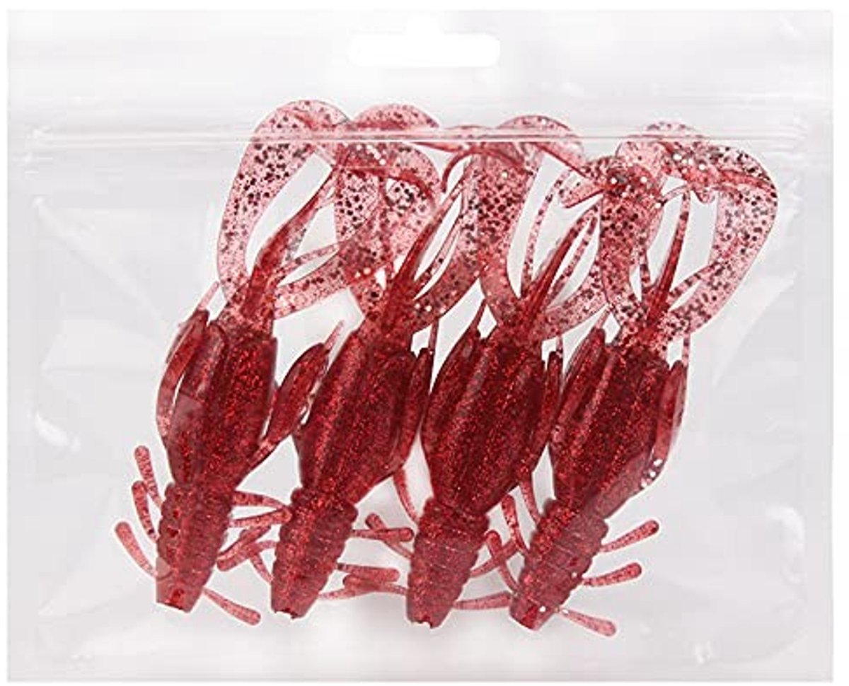 Dailygoods- Crawfish Aas 12 Stuks - Zacht PVC - Duurzaam - Herbruikbaar - Zoetwater/Zoutwater - Levensechte Actie - Vissen Lokaas
