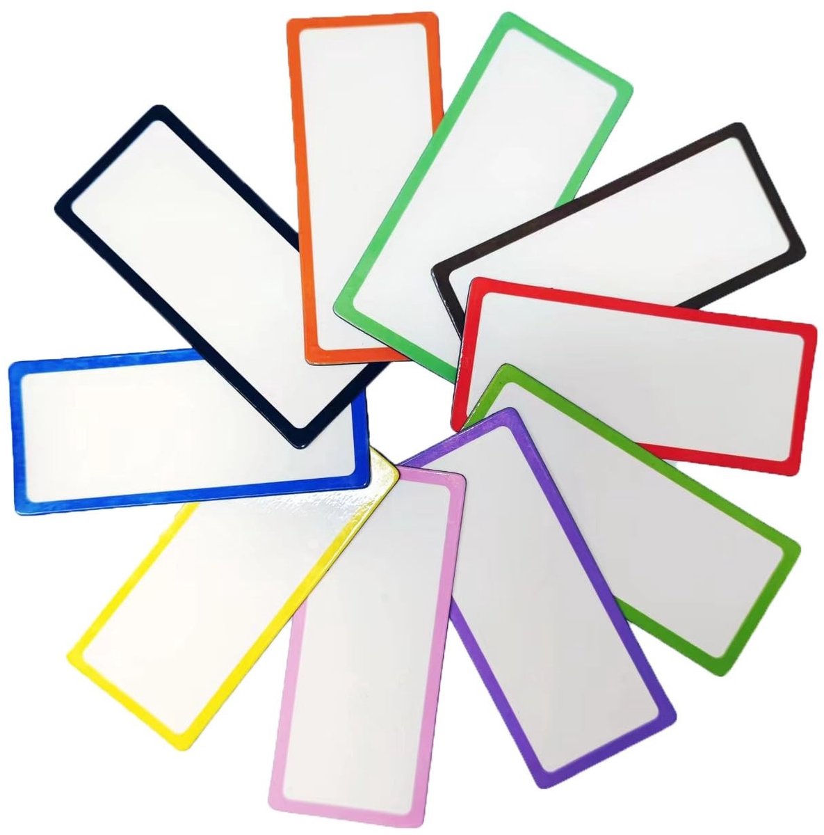 Dailygoods - Wenrescry 30 stuks beschrijfbare magneetstrips, 10 kleuren, herbruikbare afwisbare magneetborden, gekleurde magneetetiketten voor whiteboards, koelkast, school en kantoor, 8 x 3,5 cm