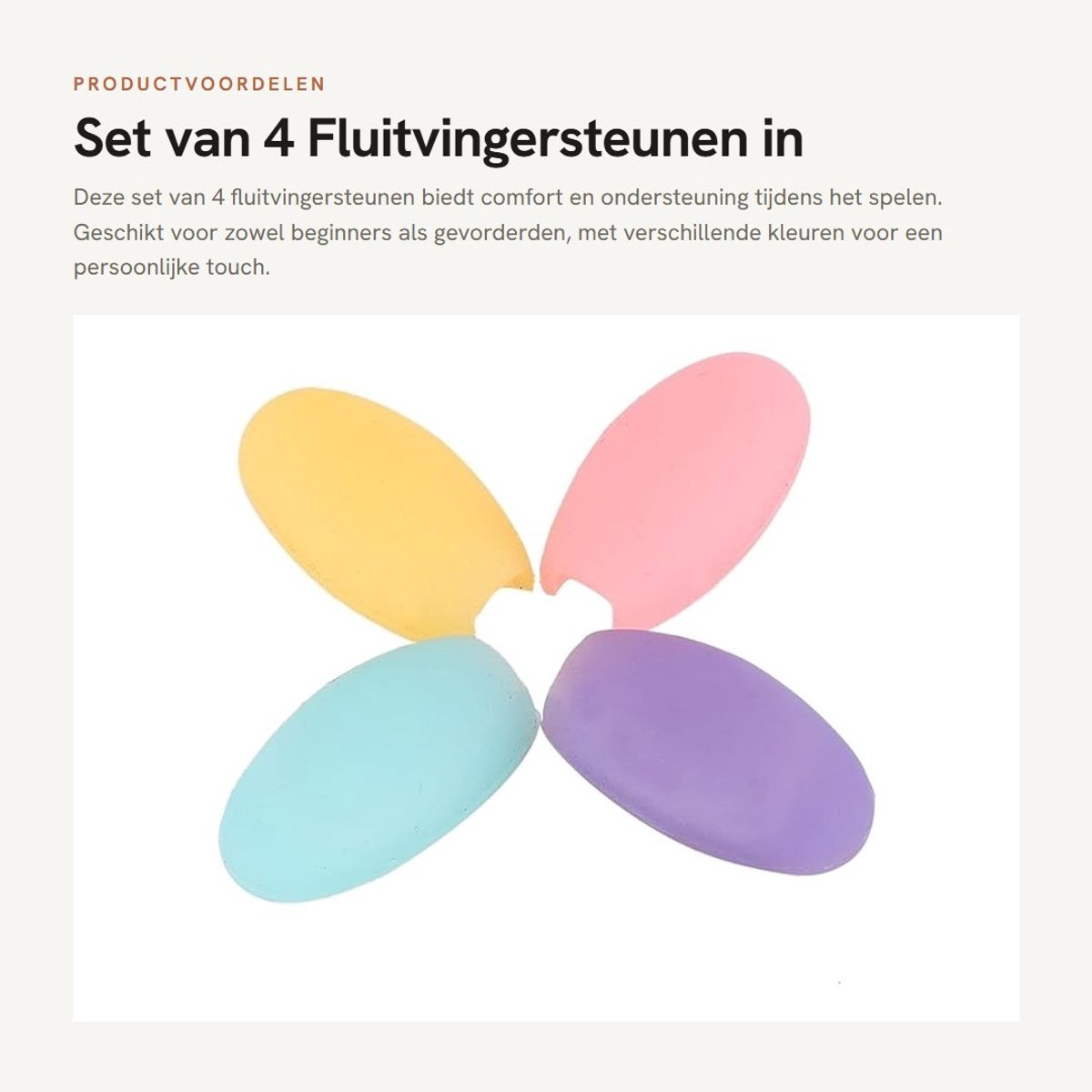 Dailygoods- Fluitvingersteun 4 Stuks - Fluitvingerbeschermer - Fluitkussen - Zacht Siliconen - Vingerpads in Verschillende Kleuren - Duurzaam en Milieuvriendelijk