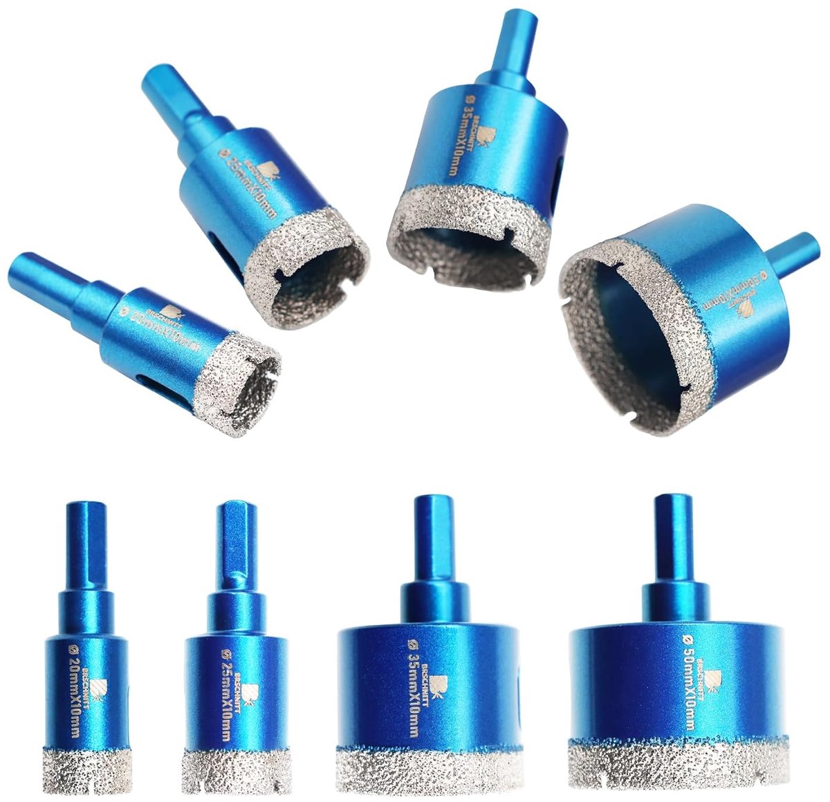Thijox - Diamant droogboor, tegelboor set 20/25/35/50 mm, 4 stuks diamantboorkronen voor keramiek, graniet, porselein, tegels en marmer
