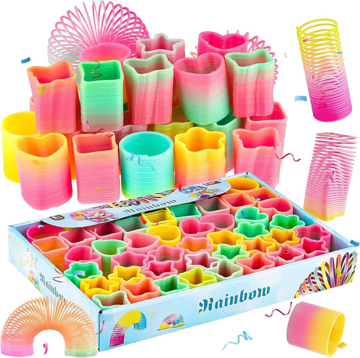 48-delige Regenboog Spiral Speelgoedset, Traploper voor Kinderen, Perfect als Verjaardagscadeau en Speelgoed voor Creatieve Spellen