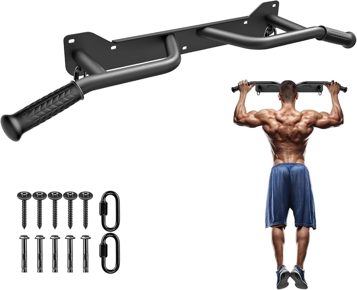 Zware Wandbeugel voor Pull-Ups, Multifunctionele Fitness Bar voor Thuis, Ideaal voor Krachttraining en Spieropbouw