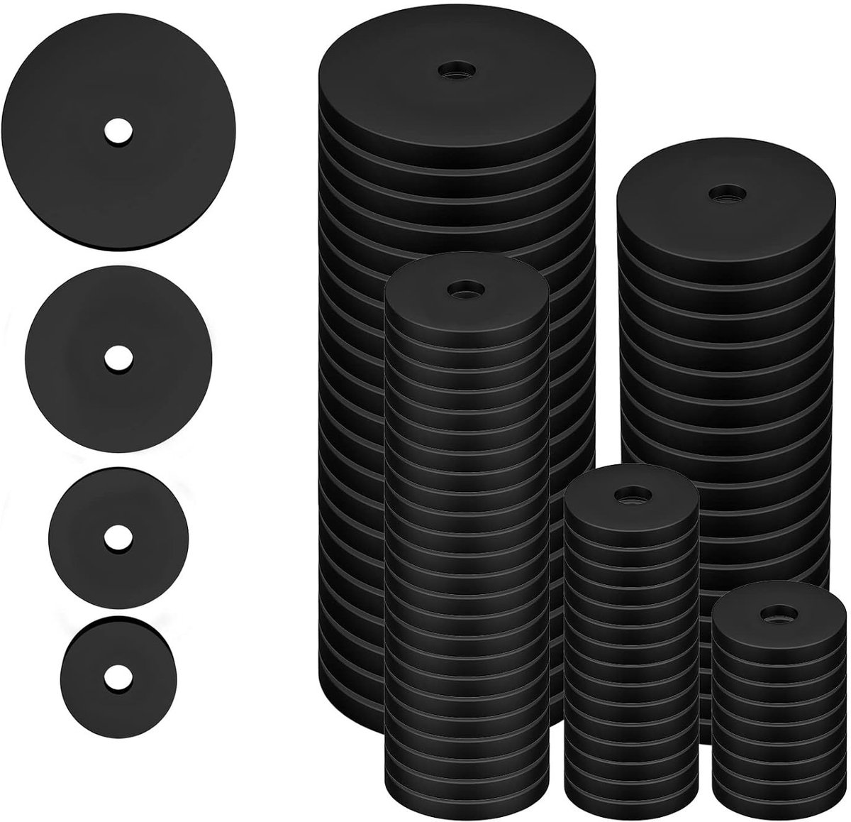 Assortiment van 100 Stuks Platte Rubber Ringen, Diverse Maten van 20/25/30/40mm voor Huishoudelijke Apparaten en Bevestigingsmaterialen