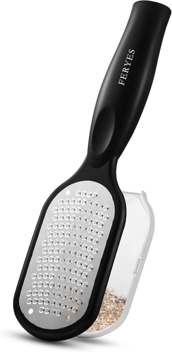 SnelShoppen - FERYES Voetvijl, Eeltverwijderaar met Dander Catcher, Voet Scrubber voor Schoon Pedicure, Hiel Schraper voor Gebarsten Hielen, Nat en Dr
