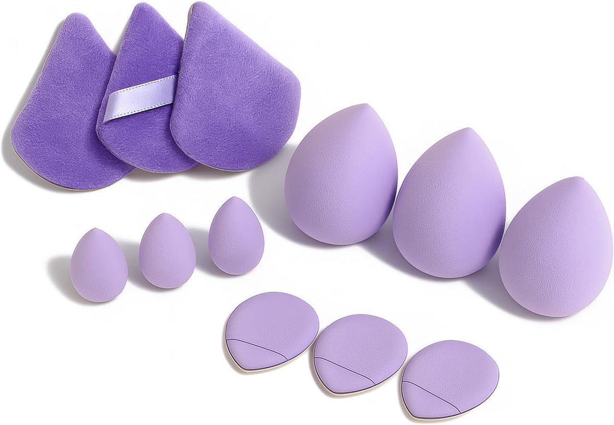 Thijox - Set van 12 Make-upsponsjes, Beauty-Blender voor Vloeistof, Foundation, Poeder, Crème, Biologisch Afbreekbaar, Zacht en Veilig voor de Huid