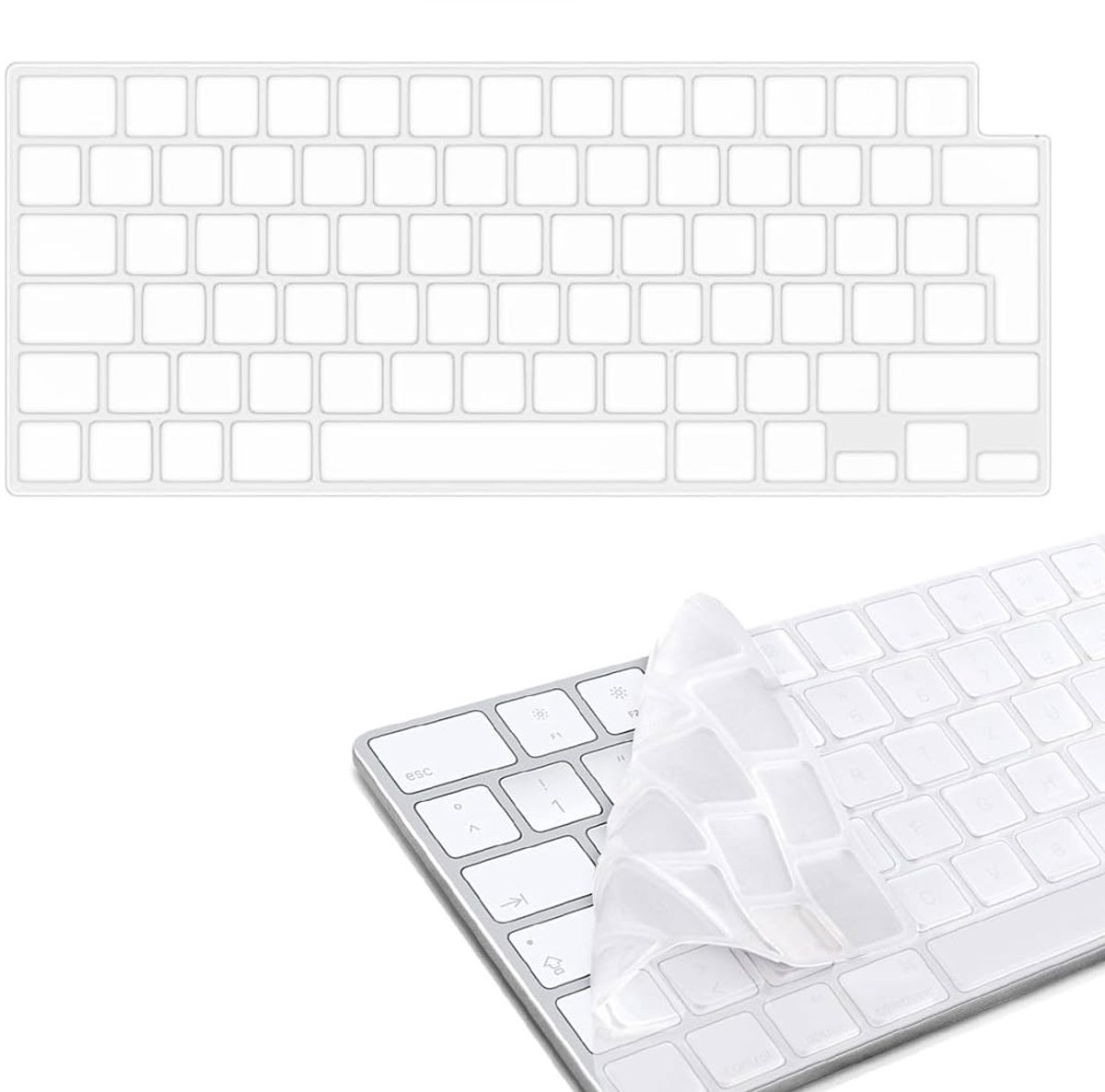 Inovra- Toetsenbordhoes Ultradun - Toetsenbordhoes MacBook Air 13.6 M3/M2 - Toetsenbordhoes MacBook Pro 14/16 M3/M2/M1 - Waterdicht - Stofdicht - QWERTY EU Lay-out - Keyboard Cover