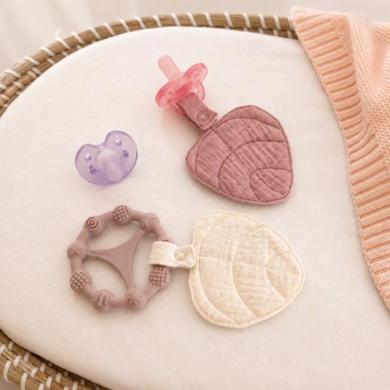 MijnNami Bonding Set Blossom – 2 Bonding Leafs, 2 Fopspenen & Montessori Bijtring – Voor Speen, Speenkoord & Bijtring — afbeelding 2