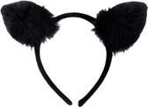 Diadeem kat met plushe zwart