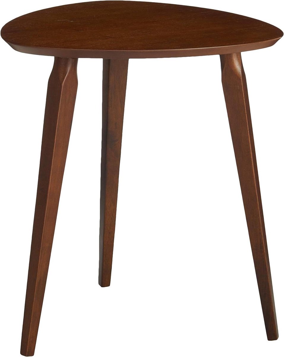 Houten bijzettafel - Unieke tafel - Woonkamer decoratie - Gitaarpick vorm - 51 x 51 x 56 cm - Walnoot