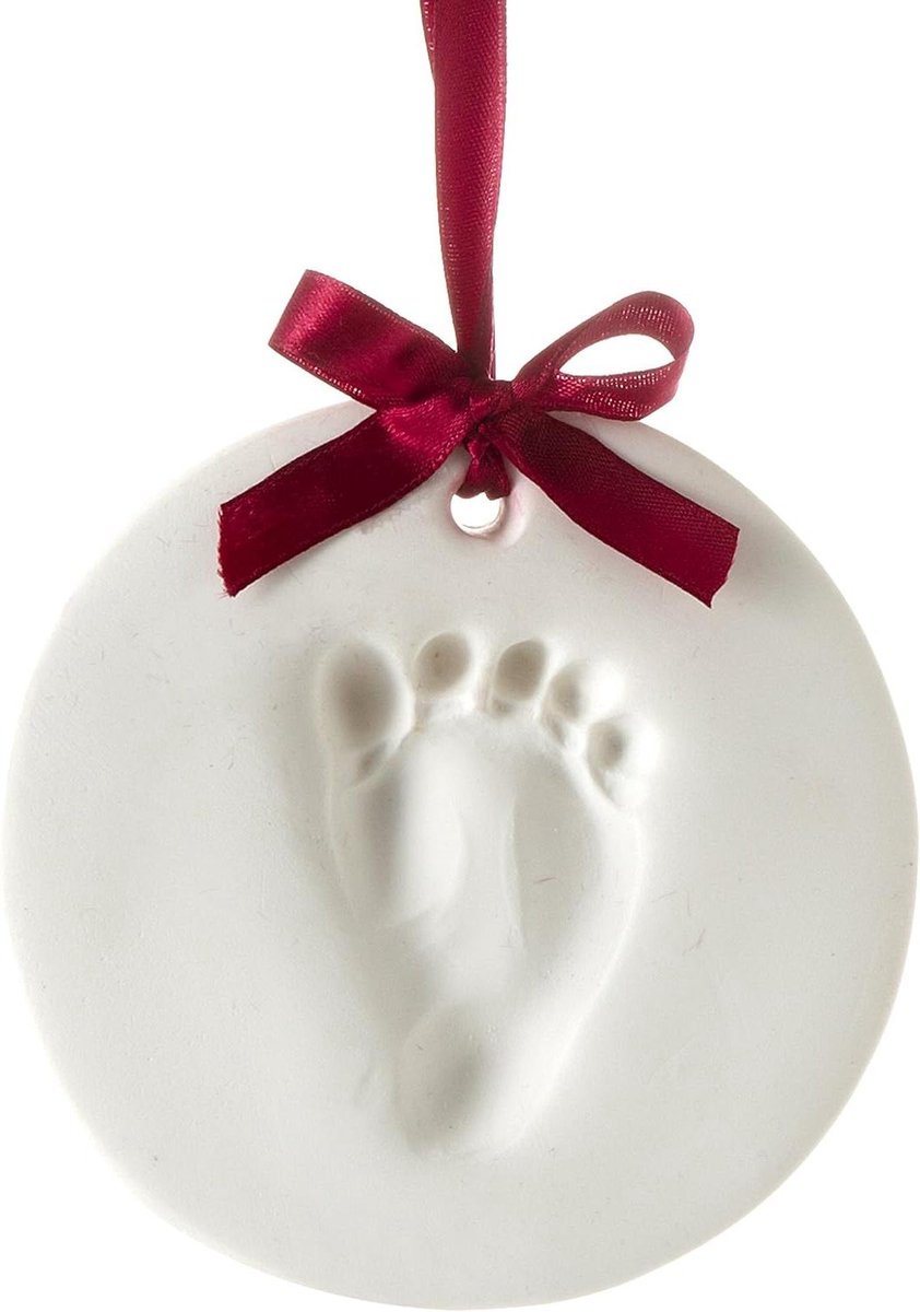 Baby Handafdruk Ornament - Voetafdruk Maker - Aandenken Maken - Rommelvrij & Kindvriendelijk - 1676 x 1651 cm - Wit