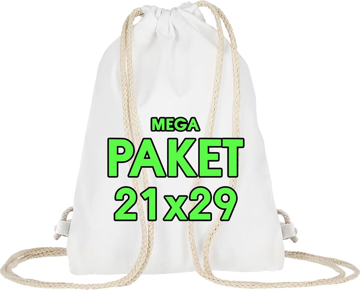 SnelShoppen - ELES VIDA Sporttas Kinderen 21x29 cm met Trekkoord - Jute Tas voor Schilderen, Ontwerpen, Feest, Festival, Oeko-TEX® Getest - Kindvriend