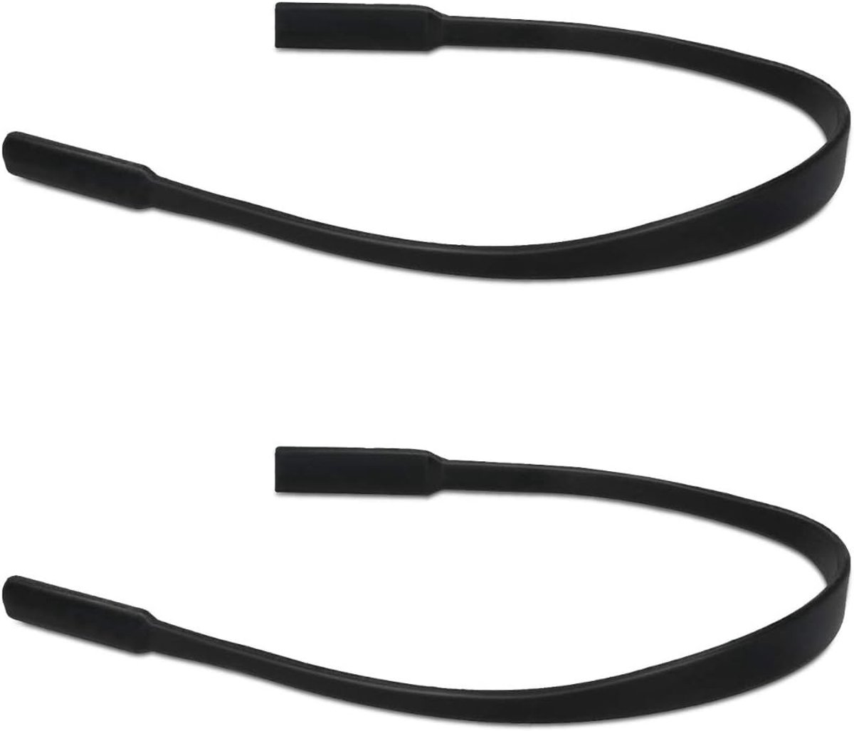 Thijox - Anti-slip brilband voor brilpootjes set - 2x siliconen sportband voor bril - zwart - 21 cm - ideaal voor sport, buitenactiviteiten en dagelij