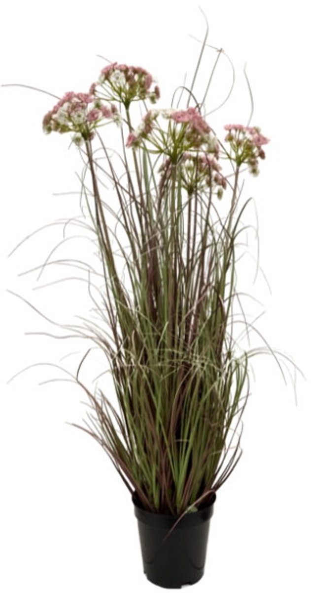 Siergras met bloem roze H 80 cm kunstplant Oosterik Home