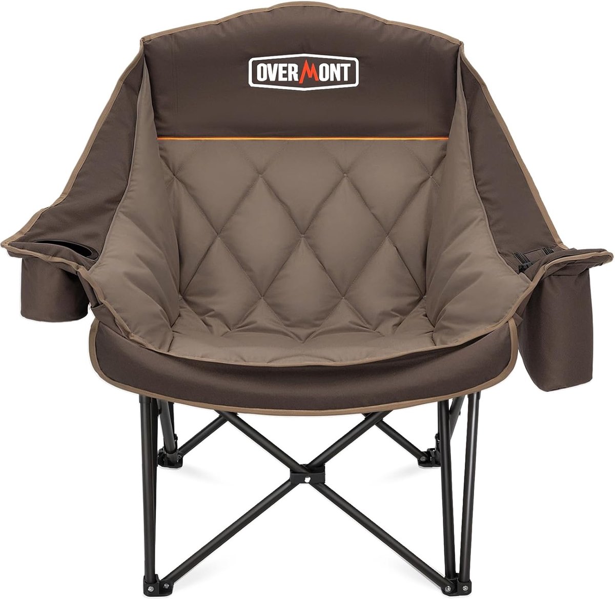Thijox - Extra grote inklapbare campingstoel - Campingsofa tot 204 kg - Opvouwbare stoel met hoge rugleuning, bekerhouder en koeltas - Ideaal voor out