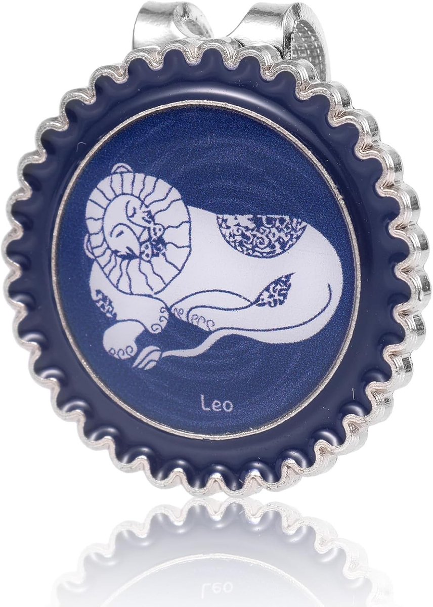 Zodiac Sign Golf Ball Marker en Magnetische Hoedclip Set voor Mannen - Duurzaam en Stijlvol Golf Accessoire in Blauw met Leeuw Ontwerp