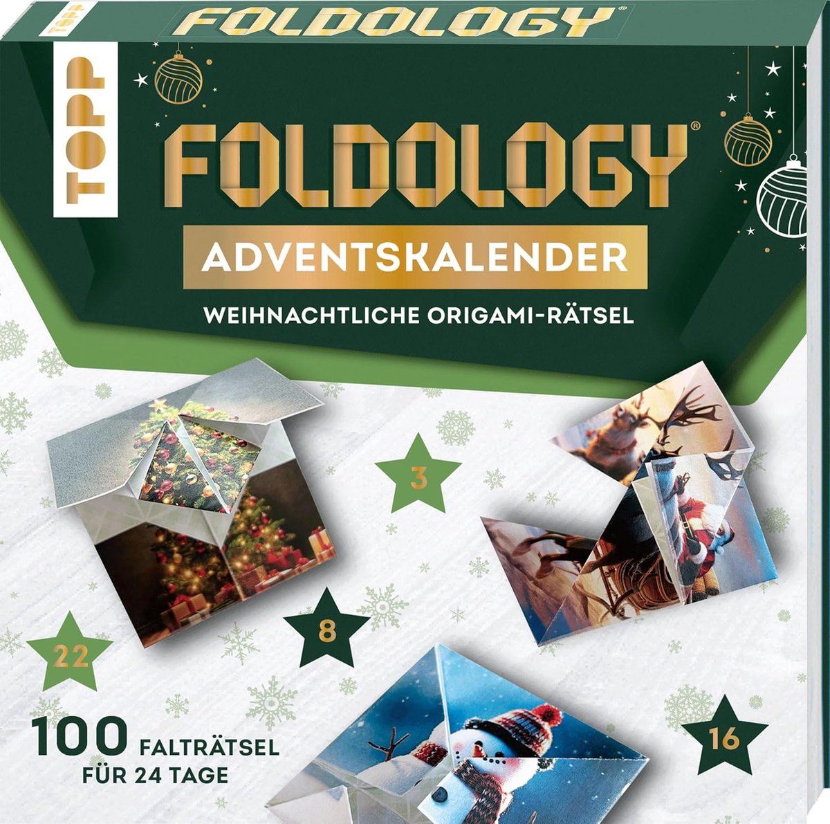 Thijox - Origami Adventskalender met 24 Unieke Falträtsel voor Kinderen en Volwassenen - Ideaal voor Creatieve Feestdagen en Stimulering van Logisch D