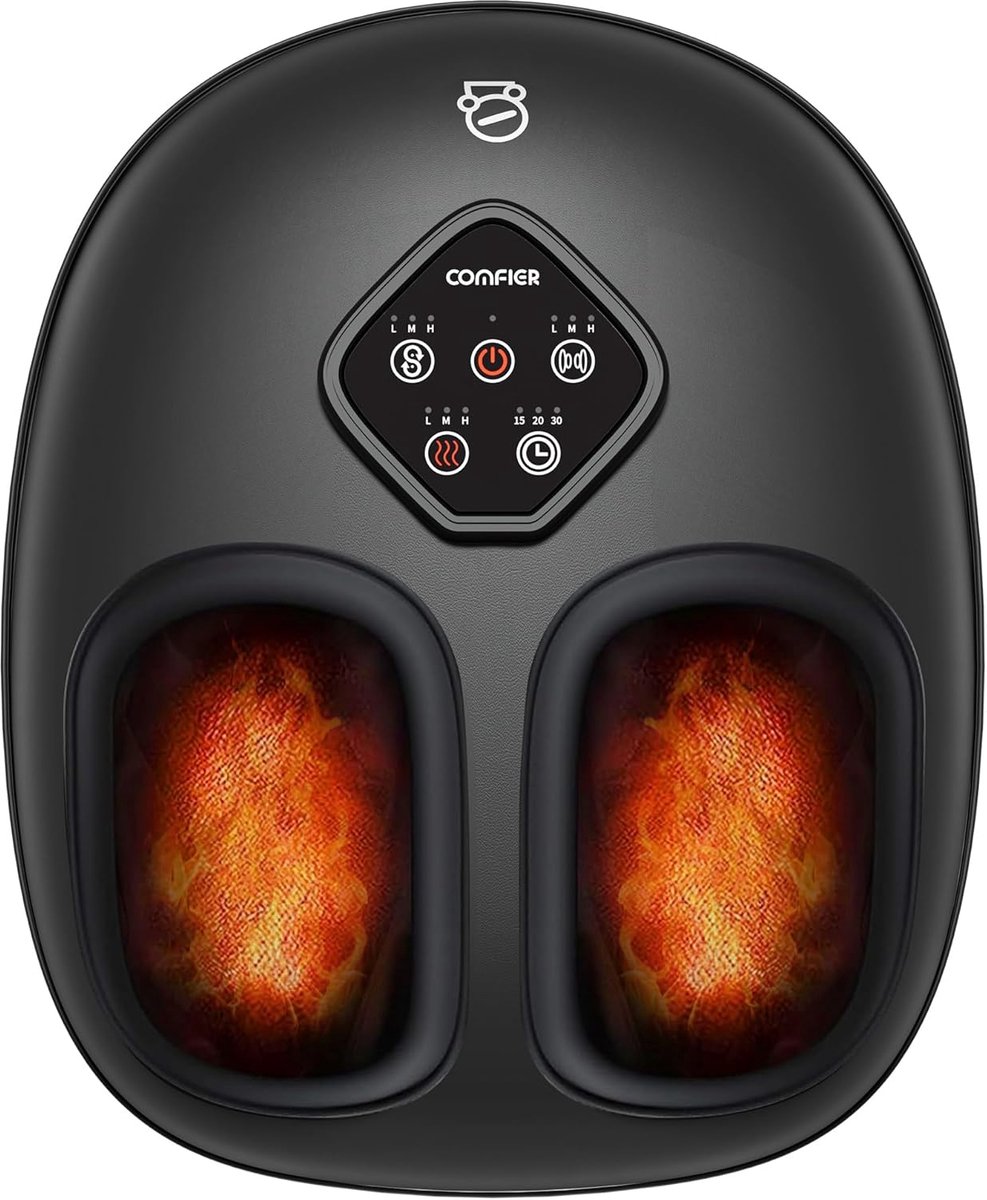 Thijox - COMFIER Voetmassageapparaat met Acupressuur, Verwarmingsfunctie, Knedende en Rollende Compressiemassage voor Ontspanning en Verlichting van V