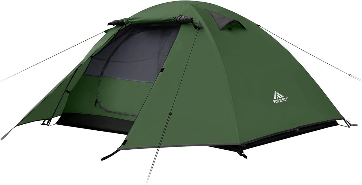 Lichtgewicht tent voor 2 personen, waterdicht, 3-4 seizoenen, ideaal voor trekking, outdoor activiteiten en festivals.