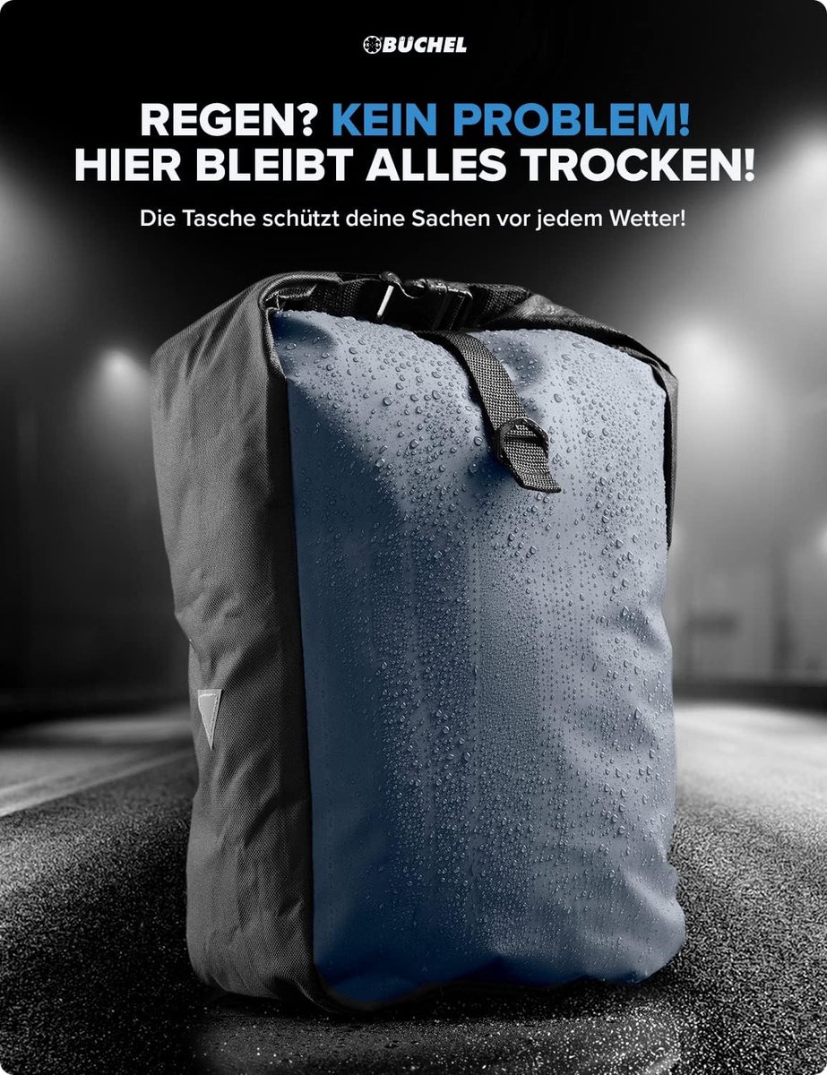 SnelShoppen - Fietstas voor Bagagedrager - Waterafstotend Zeildoek - Belastbaar tot 10 kg - Ideaal voor Fietstochten, Camping, en Dagelijkse Rit
