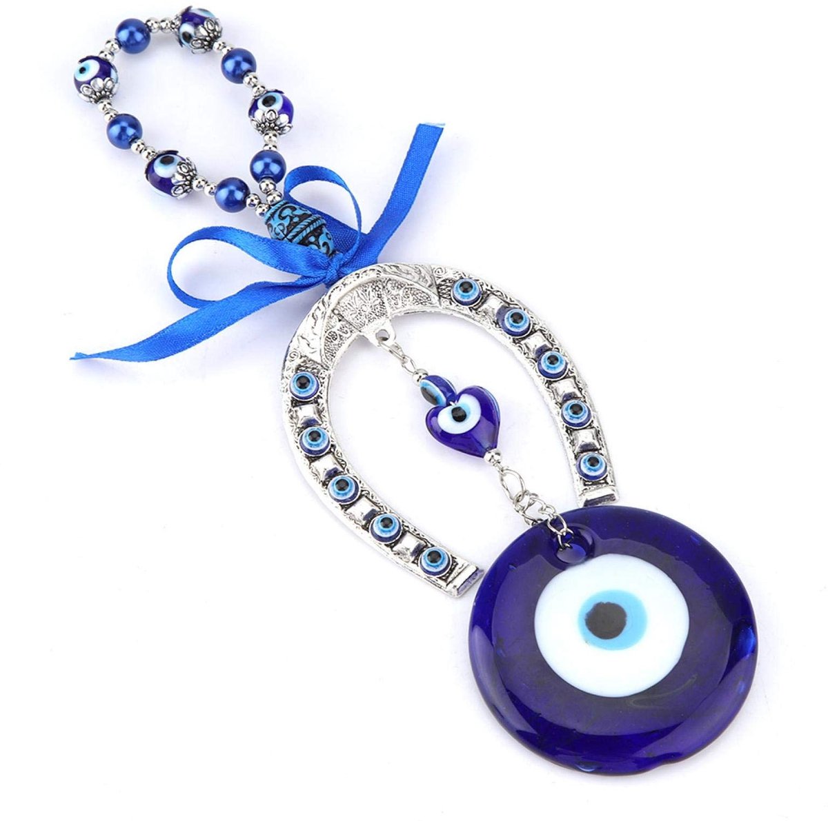 Dailygoods- Boze Oog Hanger - Turkse Blauwe Zegen - Decoratieve Wandhanger - Geluk Amulet - Glas Ornament - Pakketgrootte 13,5 x 9 cm - Geluksamulet