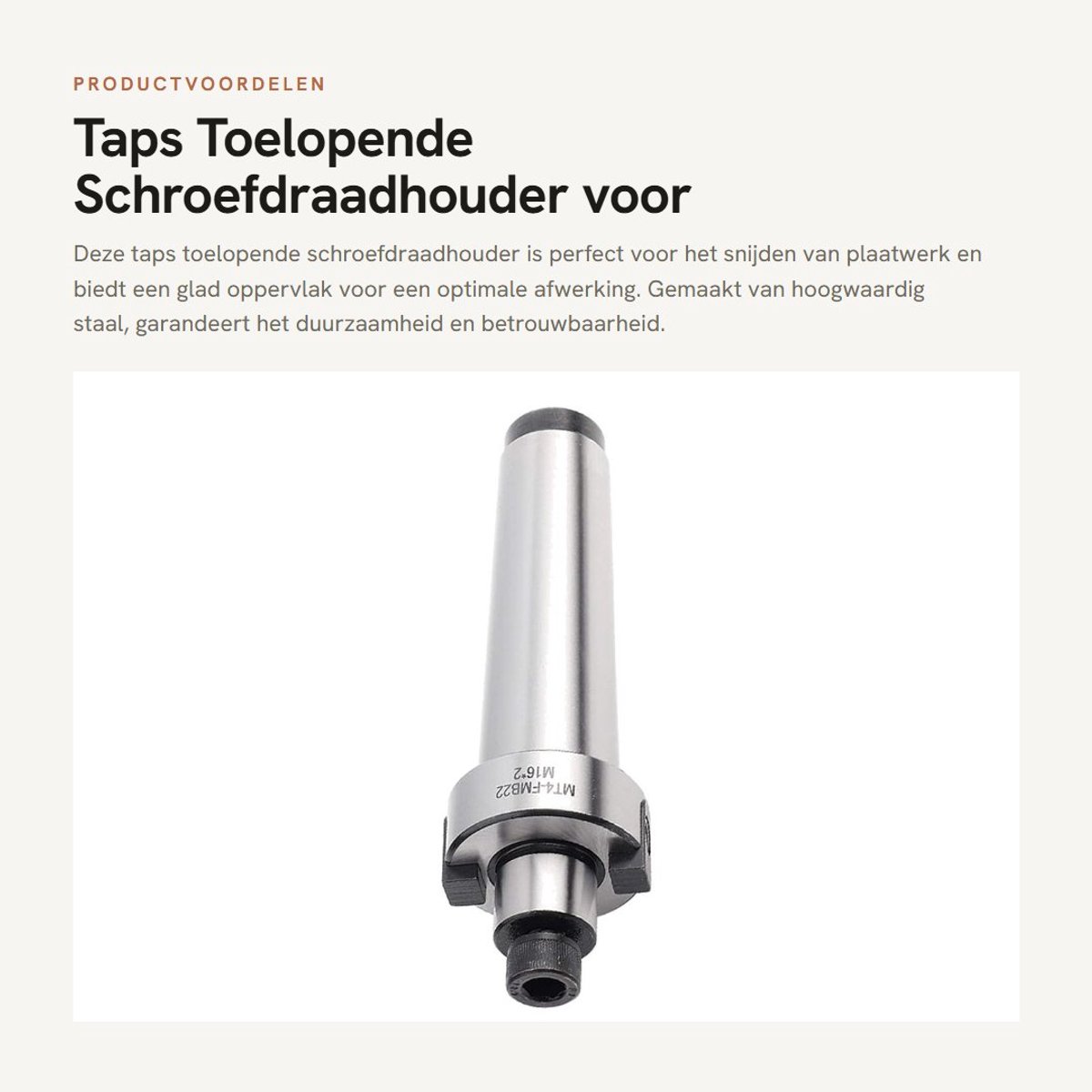 Dailygoods- Freeshouder Taps Toelopend - M12 Draad - Voor Snijden van Plaatwerk - Niet-geharde Bladen - Hoogwaardige Staal - Duurzaam en Langdurig