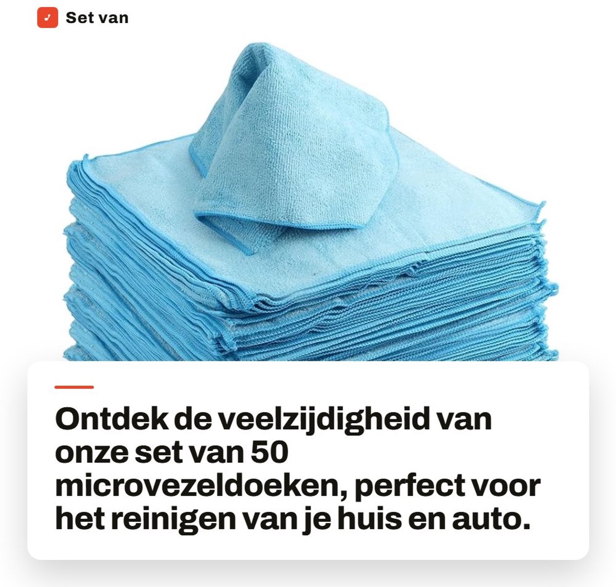 Dailygoods- Microvezeldoek Set van 50 - 30 x 30 cm - Blauwe Poetsdoeken - Reinigingsdoeken - Absorberend - Geschikt voor Huishouden/Auto