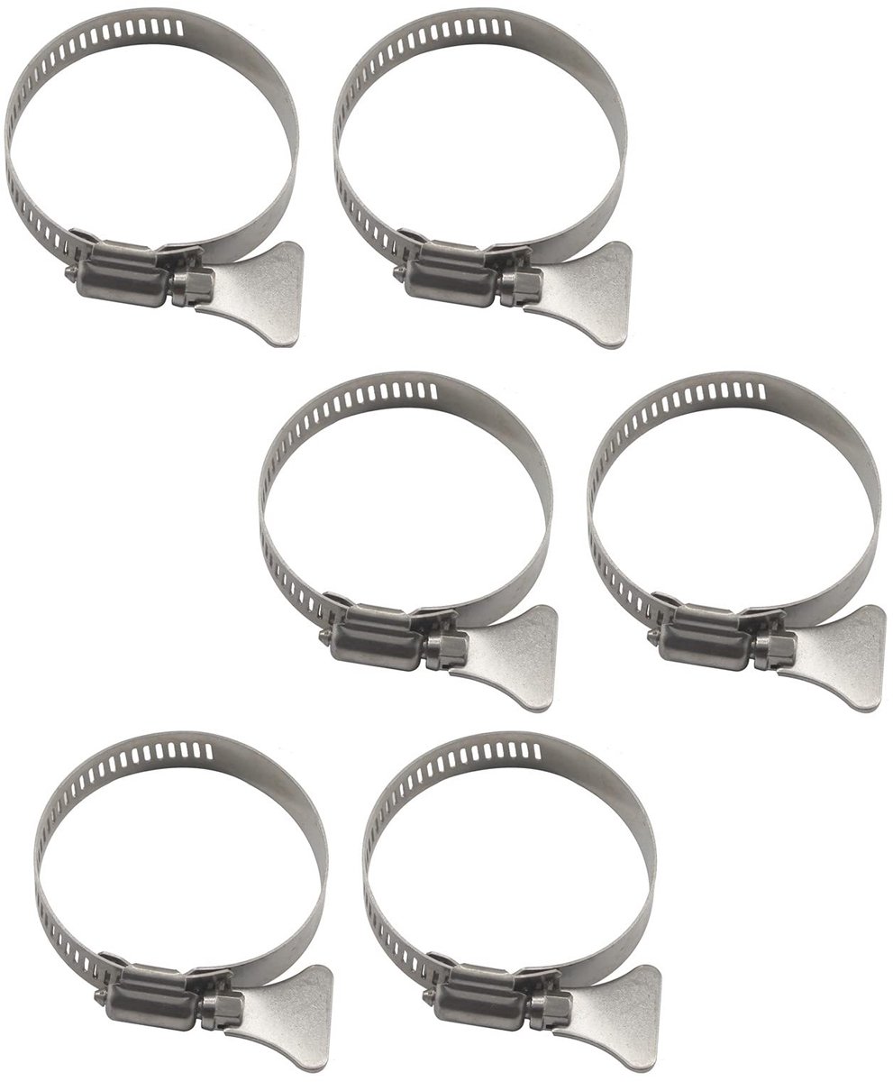 Dailygoods - 52-76mm Duim Schroef Sleutel - Verstelbare slangklemmen van 304 (6 stuks)