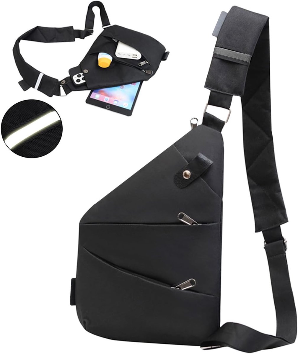Slingbag Antivol - Zwart - Multi Pockets - Ideaal voor dagelijks gebruik - SnelShoppen