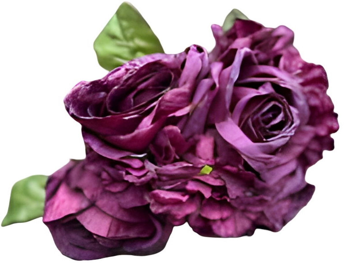 Buitengewoon Boet Boeket nieuwe fuchsia rozen en hortensia's Buitengewoon de Boet paars