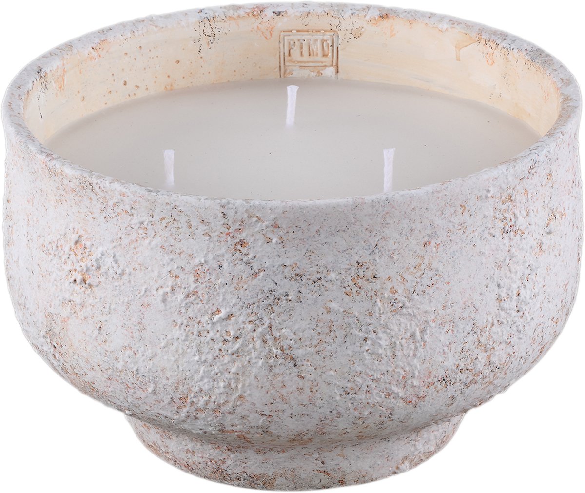 PTMD Haily White Cement Outdoor Candle On Base L