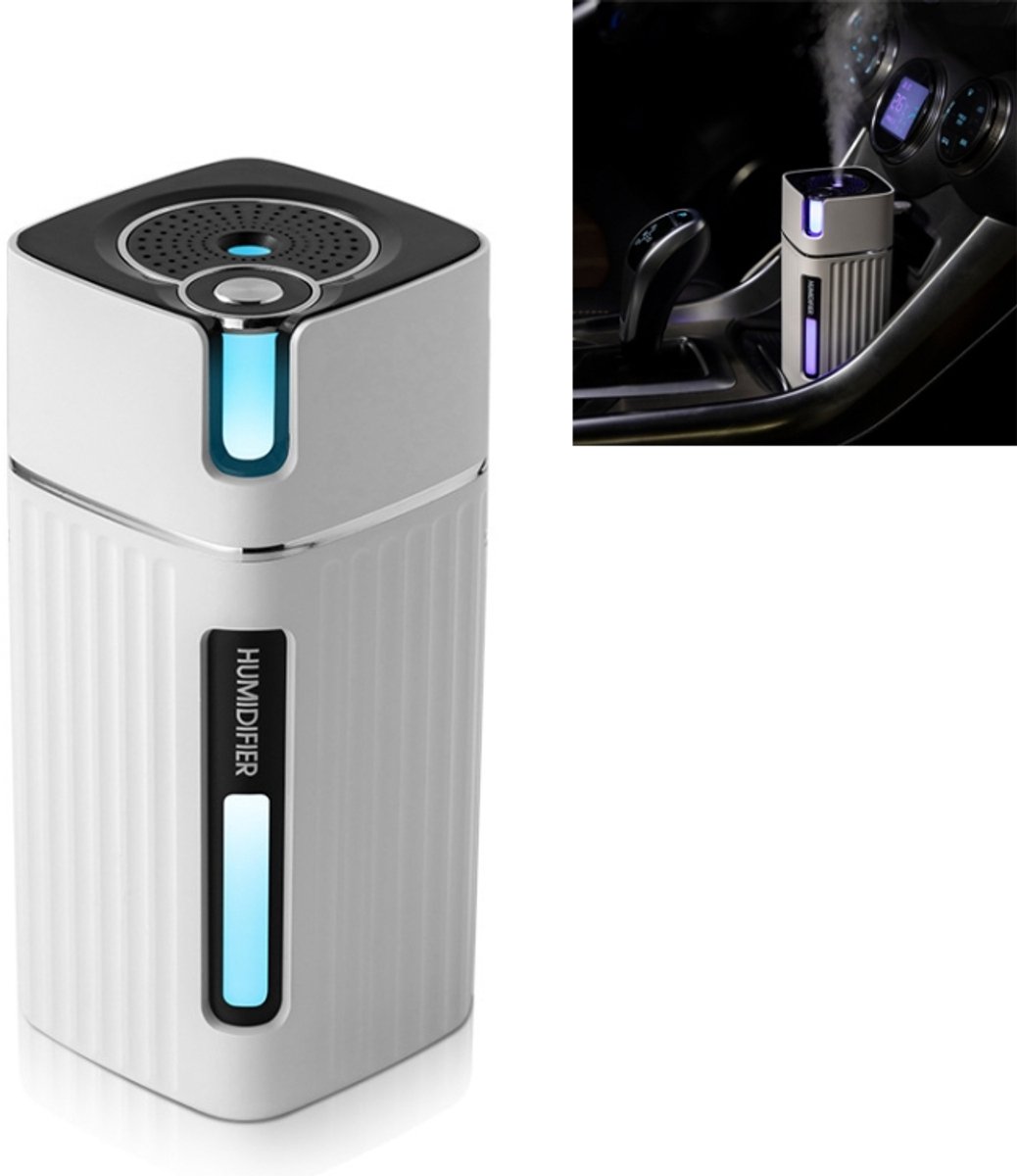 Luchtbevochtiger USB Office Home Car Mute Portable Colorful Air Purifier (White)