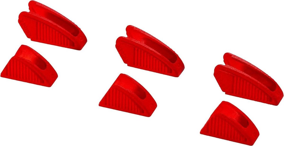 Tang mondstukken - Beschermkappen - Gevoelige materialen - Zachte grip oppervlakken - 3 paar - Rood